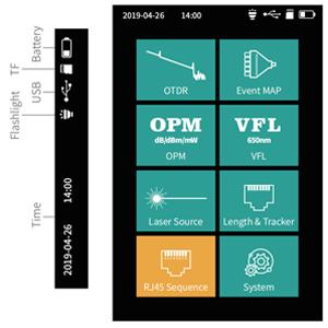 1310/1550nm SM portée de test 5m-60Km Mini OTDR 9 en 1 Testeur avec adaptateur APC UPC SC/FC/ST/LC 1