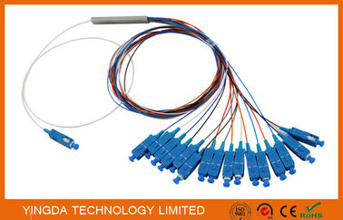 acheter  diviseur optique en acier 1X16 G657A1 1.5m 0.9mm de PLC de fibre de tube de 0.9mm avec le connecteur de Sc UPC fabrication en ligne