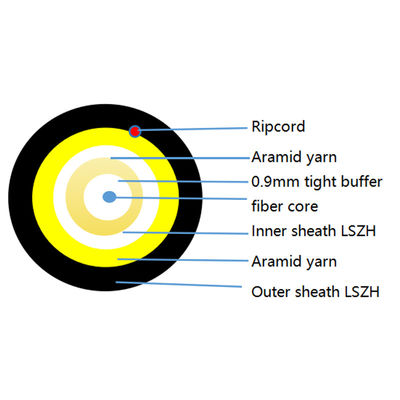 acheter Câble de fibre optique d'intérieur extérieur 4.6mm GJYFJH de double de la gaine FTTH câble de rond fabrication en ligne