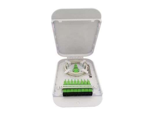 acheter Boîte de terminaux optiques intérieurs FTTH 8 ports Module de cassette 1 * 8 Mini PLC Splitter Box fabrication en ligne