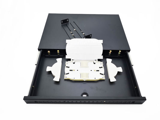acheter Type de tiroir coulissant Panneau de patch en fibre optique 19 pouces Matériau métallique pour le câblage du terminal fabrication en ligne