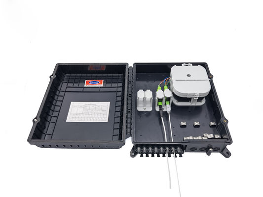 acheter 16Ports Outdoor Optical Distribution Box Black With Sc Adapters Plate For  2x3mm Flat Drop Cable Outlets PC ABS Material fabrication en ligne
