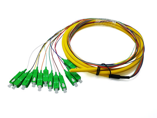 acheter 12 olive en céramique optique IL<0.2dB de SM des tresses G657A1 LSZH 900um 3Mts de fibre de Sc RPA de couleurs fabrication en ligne