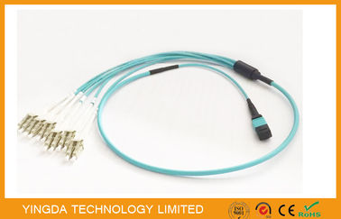 acheter câble de 100G OM3-300 QSFP MTP MPO avec l'Aqua de connecteur d'Uniboot de duplex de 6 x LC fabrication en ligne