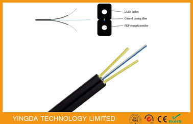 acheter Noir optique des fibres GJXFH du SM 2 du câble G657A de baisse de la fibre de verre FTTH de FRP fabrication en ligne