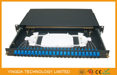 acheter 1U 48 type optique duplex de tiroir de Slding de tableau de connexions de fibre de boîte noire de Sc de port des fibres 24 fabrication en ligne