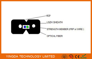acheter Acier optique d'intérieur G657A2 LSZH du câble de distribution de fibre de câble d'interface de FTTH FRP fabrication en ligne