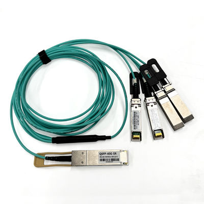 850 nm 40G QSFP+ à 4 X 10G SFP+ AOC câble optique actif 5m OM3 8 cœurs module Sfp à Sfp câble