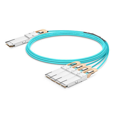 Cable de rupture AOC à haute vitesse 400G QSFP-DD à 2x200G QSFP56 Cable optique actif