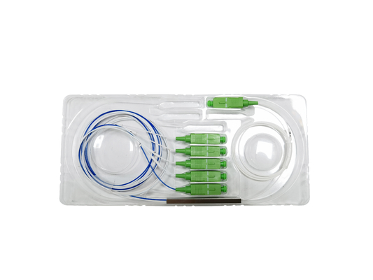 Prix d'usine FTTH Déséquilibré 1*5 Mini Type Séparateur PLC Connecteur SC Télécom Fibre Optique Alimentation pour Systèmes de Réseau Optique