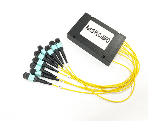 Diviseur de fibre optique MPO MTP Connecteur FTTH 8PCS 1x8 2.0mm ABS Cassette Multimode OM3 PLC Splitter 1M